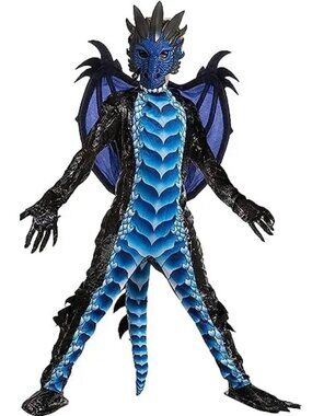 NEW Spooktacular Creations Dragon Costume Blue Large 10-12